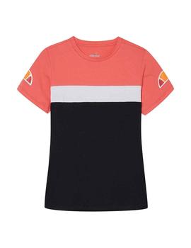 Camiseta Ellesse rosa, blanca y marino para chica