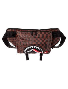 Riñonera Sprayground Cargo boca tiburón marrón