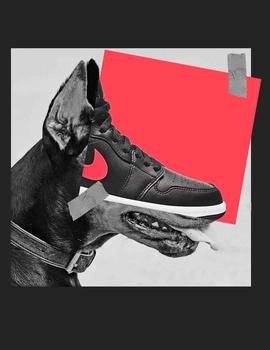Camiseta Nike Air perro dóberman negra unisex