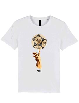 Camiseta Independent Maradona balón Azteca blanca
