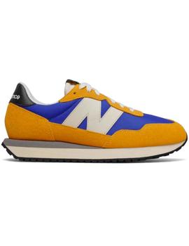 Zapatillas New Balance MS237 azul con mostaza