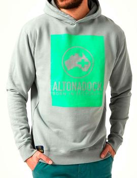 Sudadera capucha Altona Dock gris cuadro verde