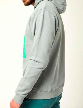 Sudadera capucha Altona Dock gris cuadro verde