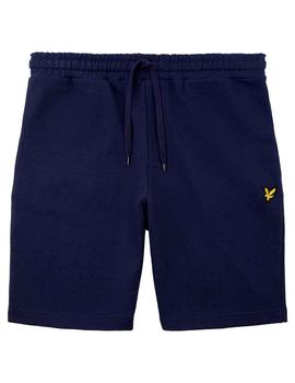Pantalón corto Lyle & Scott azul marino de algodón