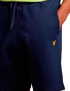 Pantalón corto Lyle & Scott azul marino de algodón