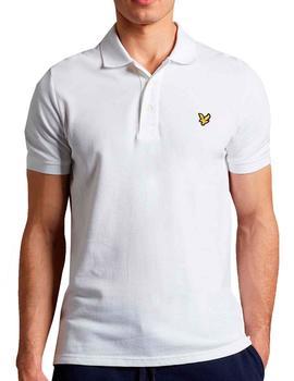 Polo básico Lyle & Scott blanco liso para hombre