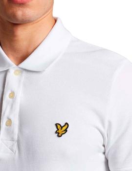 Polo básico Lyle & Scott blanco liso para hombre