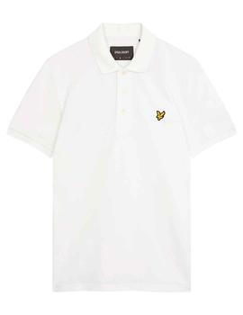Polo básico Lyle & Scott blanco liso para hombre