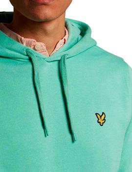 Sudadera capucha Lyle - Scott verde menta lisa