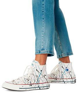 Bambas Converse Chuck 70 blancas con pintura