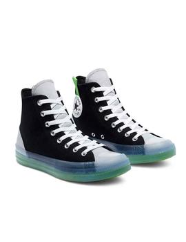 Bambas Converse negras suela verde transparente