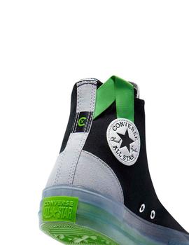 Bambas Converse negras suela verde transparente