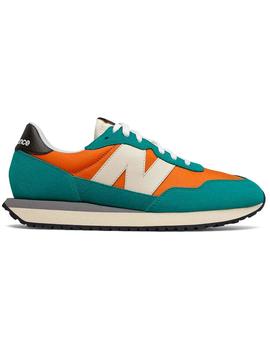 Zapatillas New Balance 237 verdes con naranja
