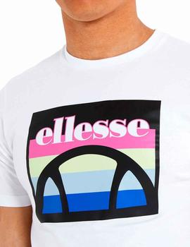 Camiseta Ellesse blanca cuadro multicolor hombre