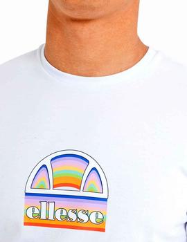 Camiseta Ellesse Pride blanca Box Logo multicolor