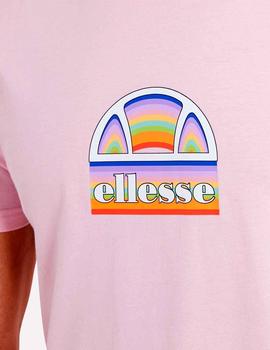 Camiseta Ellesse rosa logo arcoiris para hombre