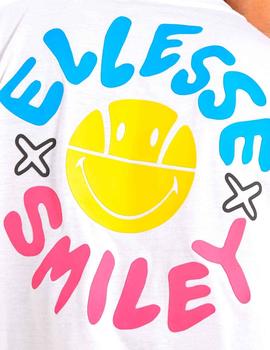 Camiseta Ellesse Smile blanca logo en espalda