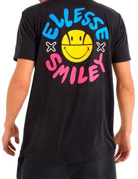 Camiseta Ellesse Smile negra caritas sonrientes