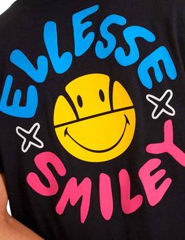 Camiseta Ellesse Smile negra caritas sonrientes