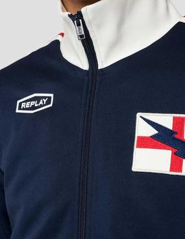 Chaqueta Replay parches azul marino para hombre
