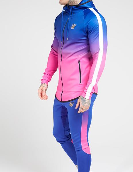 Conquistador Perspectiva Investigación Chaqueta Siksilk degradada azul rosa para hombre