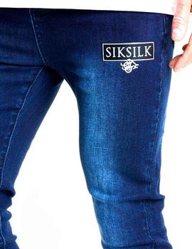 Vaquero SikSilk Skinny SS 19706 azul para hombre