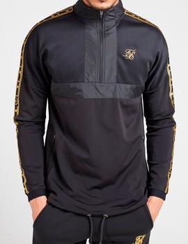 Sudadera Siksilk Evolution negra bandas oro hombre