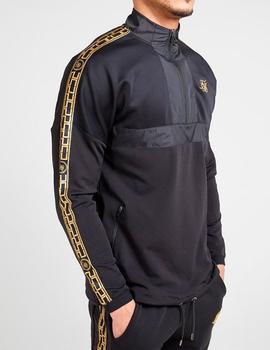 Sudadera Siksilk Evolution negra bandas oro hombre