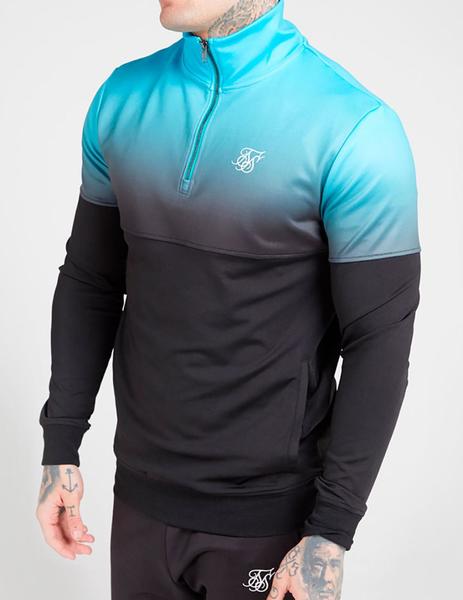 Aplaudir Mencionar carga Sudadera Siksilk media cremallera turquesa hombre