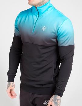 Sudadera Siksilk media cremallera turquesa hombre