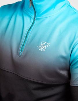 Sudadera Siksilk media cremallera turquesa hombre