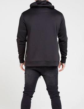 Sudadera SikSilk negra con cremalleras para hombre