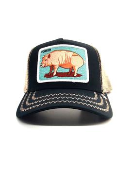 Gorra Goorin Bros negra Cerdo Porker Bacon