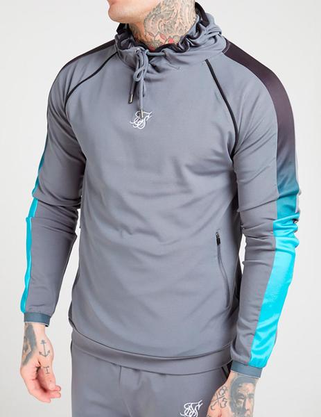 Sudadera Siksilk gris bandas para