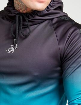 Sudadera Siksilk capucha azul turquesa para hombre