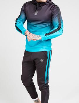 Sudadera Siksilk capucha azul turquesa para hombre