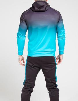 Sudadera Siksilk capucha azul turquesa para hombre