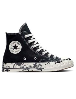 Bambas Converse negras con suela de flores