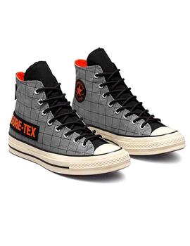 Converse cuadros grises Goretex naranja