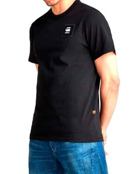 Camiseta G Star Raw negra Badge logo cuadrado