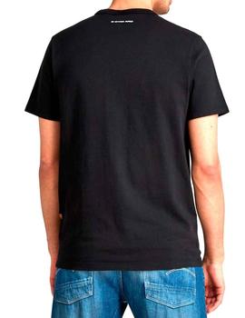 Camiseta G Star Raw negra Badge logo cuadrado