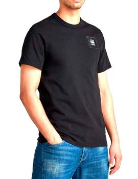Camiseta G Star Raw negra Badge logo cuadrado