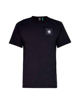 Camiseta G Star Raw negra Badge logo cuadrado