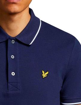 Polo manga corta Lyle Scott azul para hombre