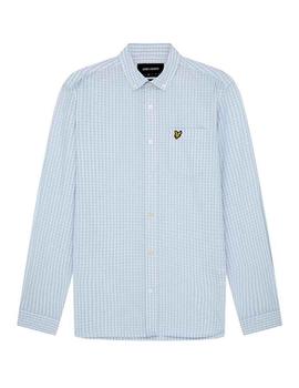 Camisa Lyle Scott cuadros azul celeste para hombre