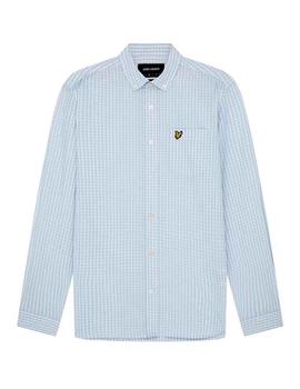 Camisa Lyle Scott cuadros azul celeste para hombre