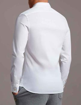 Camisa Lyle Scott blanca lisa para hombre