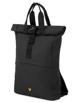 Mochila Lyle Scott negra Roll Top Backpak unisex