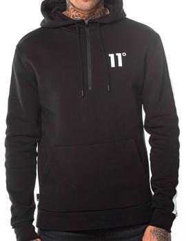 Sudadera 11 Degrees media cremallera negra hombre