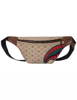 Riñonera Sprayground estilo Gucci color beige